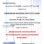 Wykład Pana prof. dr hab. inż. Jerzego Chomy