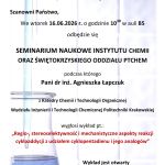 Wykład Pani dr inż. Agnieszki Łapczuk